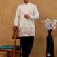 Japanese Fabric Embroidered Kurta & Korean Pants Set ( 65KP PJ11B F 5596 White )