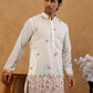 Japanese Fabric Embroidered Kurta & Korean Pants Set ( 65KP PJ11B F 5596 White )