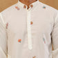 Japanese Fabric Embroidered Kurta & Korean Pants Set ( 65KP PJ11B F 5596 White )