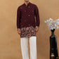 Japanese Fabric Embroidered Kurta with Korean Pants ( 65KP PJ11W F 5597 Purple )