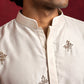 Silk Blend Embroidered Kurta & Korean Pants Set ( 65KP PJ11B 5599Cream ) [FF] [G-4]
