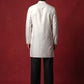 Silk Blend Embroidered Kurta & Korean Pants Set ( 65KP PJ11B 5601Cream ) [FF] [D-1]