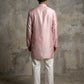 Men Designer Silk Blend Embroidered Kurta With Korean Pants ( 65KP PJ11W 5603Pink ) [FF] [G-4]