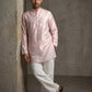 Men Designer Silk Blend Embroidered Kurta With Korean Pants ( 65KP PJ11W 5603Pink ) [FF] [G-4]