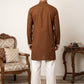Ethnic Japanese Fabric Embroidered Kurta With Korean Pants ( 65KP PJ11W 5605Brown )