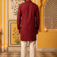 Ethnic Japanese Fabric Embroidered Kurta With Korean Pants ( 65KP PJ11W 5605Maroon )