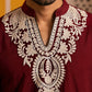 Ethnic Japanese Fabric Embroidered Kurta With Korean Pants ( 65KP PJ11W 5605Maroon )