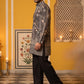 Traditional Cotton Blend Printed Kurta With Korean Pants ( 65KP PJ11B 5606Grey )