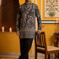 Traditional Cotton Blend Printed Kurta With Korean Pants ( 65KP PJ11B 5606Grey )