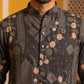 Traditional Cotton Blend Printed Kurta With Korean Pants ( 65KP PJ11B 5606Grey )