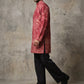 Traditional Cotton Blend Printed Kurta With Korean Pants ( 65KP PJ11B 5606Maroon )