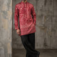 Traditional Cotton Blend Printed Kurta With Korean Pants ( 65KP PJ11B 5606Maroon )