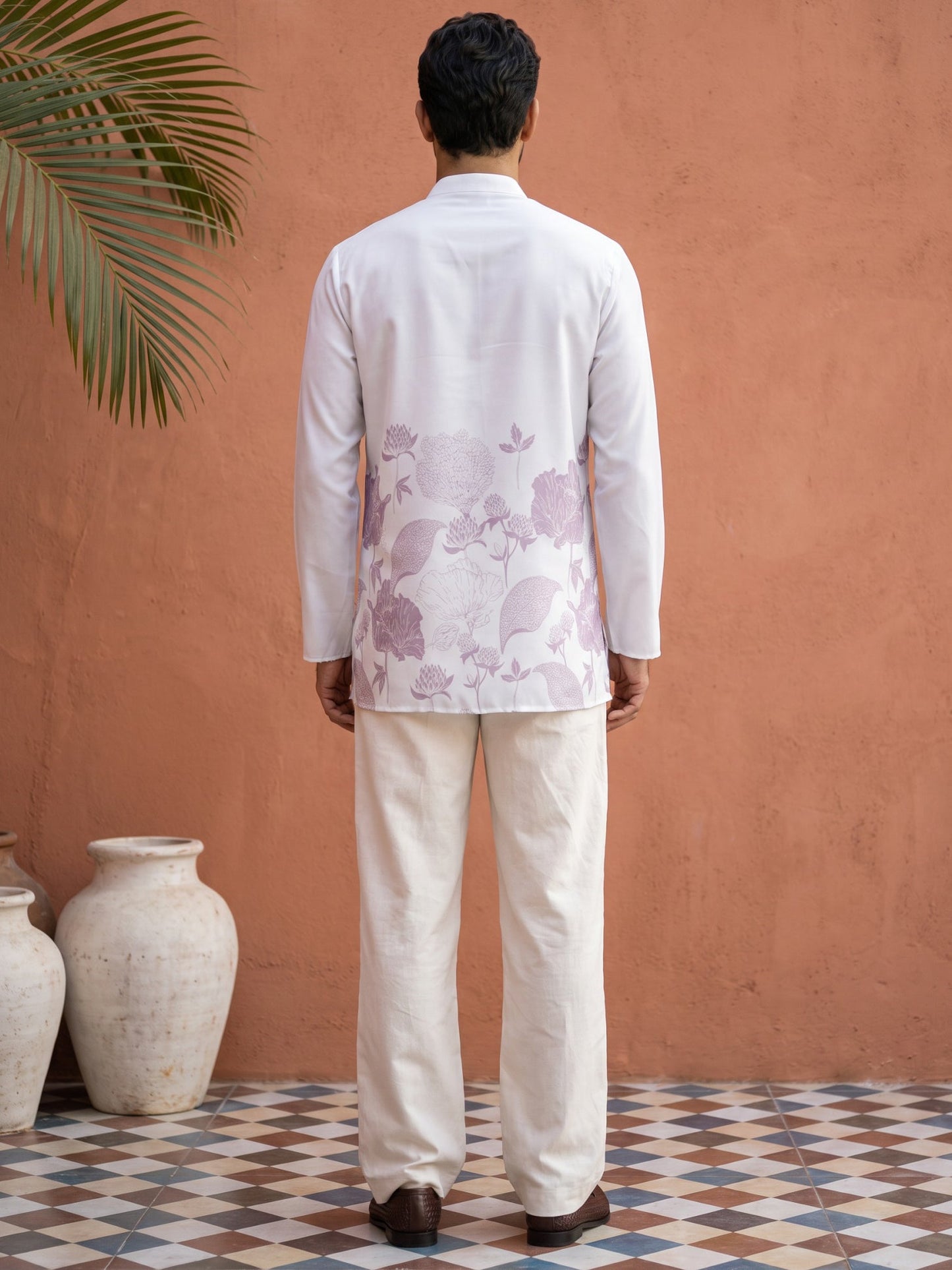 Cotton Blend Floral Printed Kurta With Korean Pants ( 65KP PJ11W 5607Purple )