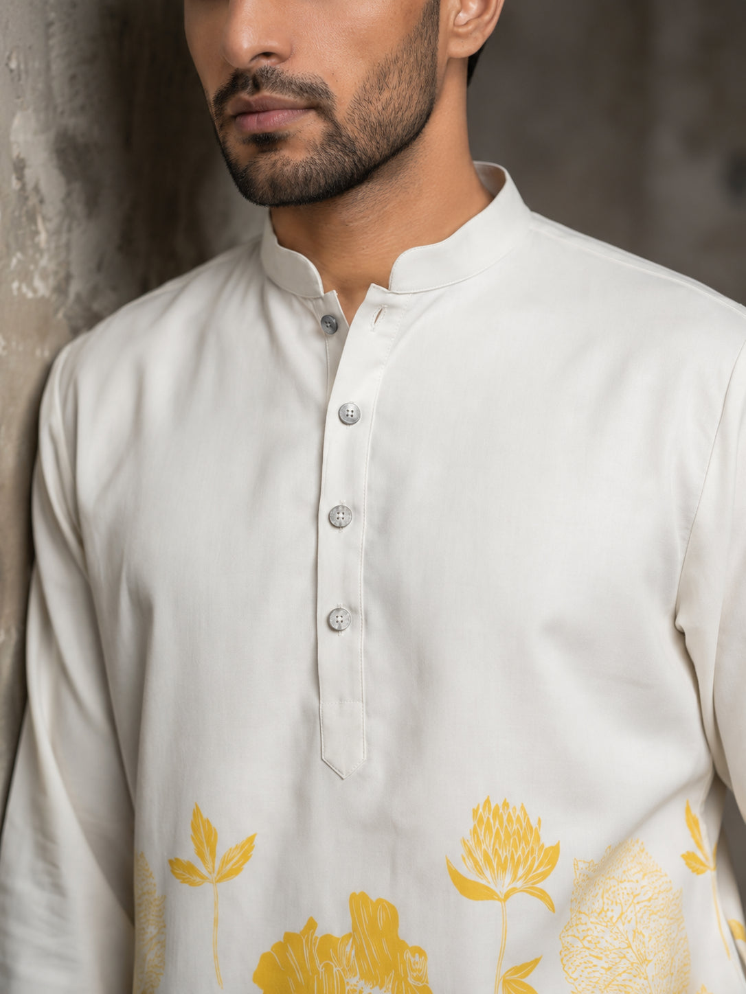 Cotton Blend Floral Printed Kurta With Korean Pants ( 65KP PJ11W 5607Yellow )