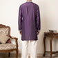 Japanese Fabric Designer Embroidered Kurta With Korean Pants ( 65KP PJ11W 5608Purple )