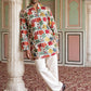 Silk Blend Designer Embroidered Kurta With Korean Pants ( 65KP PJ11W 5609White )