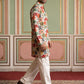 Silk Blend Designer Embroidered Kurta With Korean Pants ( 65KP PJ11W 5609White )
