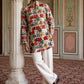 Silk Blend Designer Embroidered Kurta With Korean Pants ( 65KP PJ11W 5609White )