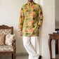 Silk Blend Designer Embroidered Kurta With Korean Pants ( 65KP PJ11W 5609Yellow )