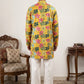 Silk Blend Designer Embroidered Kurta With Korean Pants ( 65KP PJ11W 5609Yellow )
