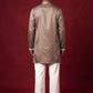 Cotton Blend Ethnic Embroidered Kurta With Korean Pants ( 65KP PJ11W 5611Brown )