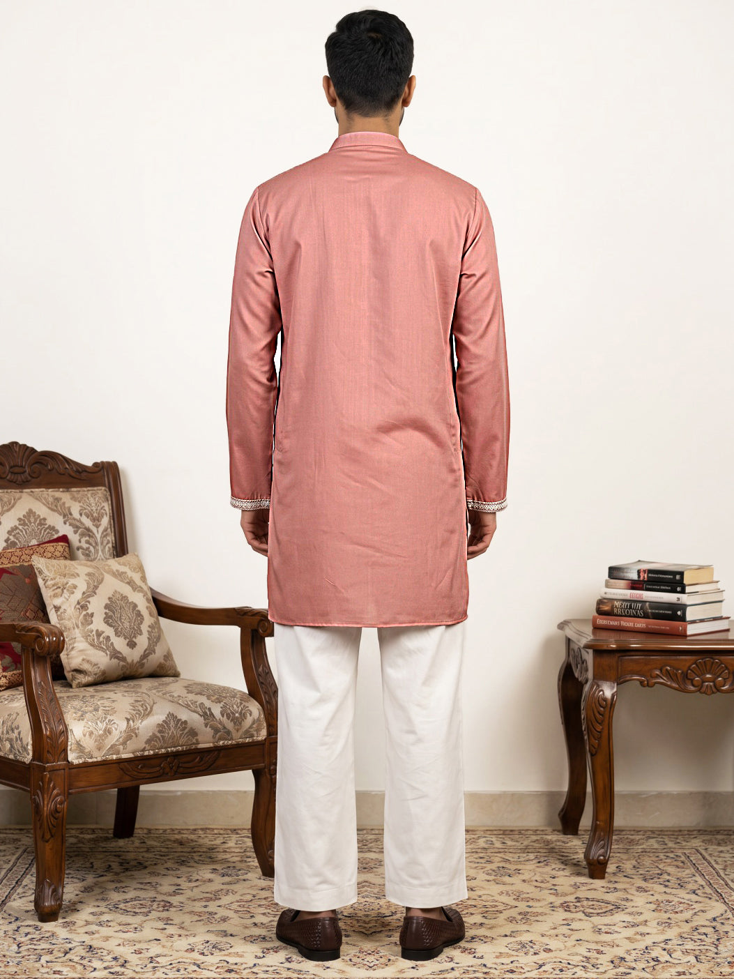 Cotton Blend Ethnic Embroidered Kurta With Korean Pants ( 65KP PJ11W 5611Pink )