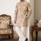 Cotton Blend Printed & Thread Work Kurta With Korean Pants ( 65KP PJ11W 5612Beige )