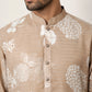 Cotton Blend Printed & Thread Work Kurta With Korean Pants ( 65KP PJ11W 5612Beige )