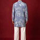 Cotton Blend Printed & Thread Work Kurta With Korean Pants ( 65KP PJ11W 5612Blue )