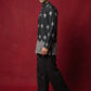 Cotton Blend Ethnic Printed Kurta With Korean Pants ( 65KP PJ11B 5614Black )