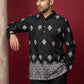Cotton Blend Ethnic Printed Kurta With Korean Pants ( 65KP PJ11B 5614Black )