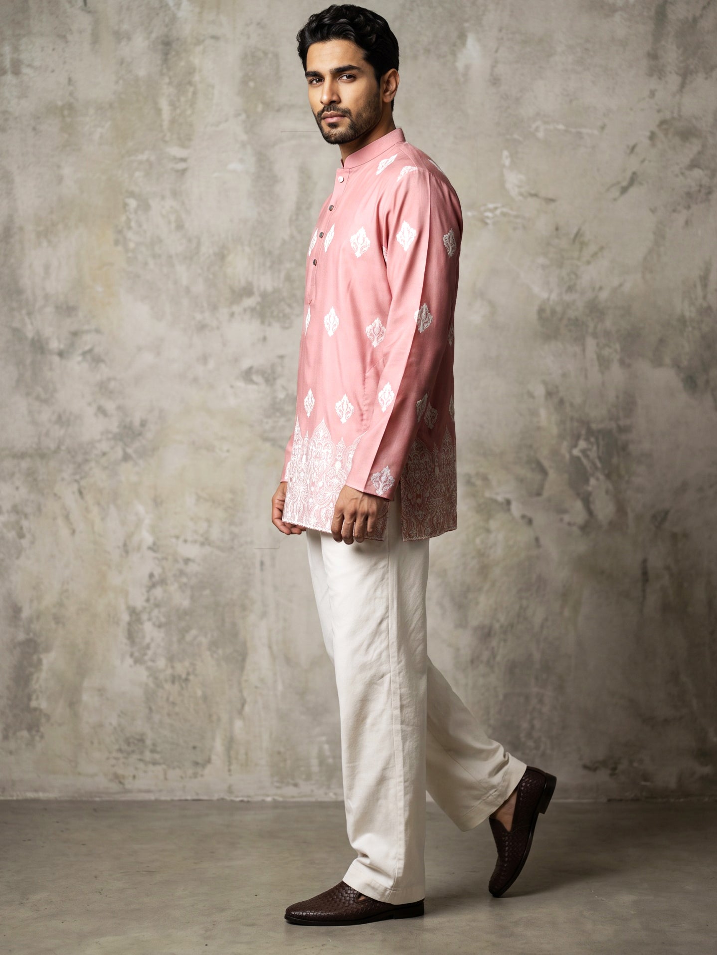 Cotton Blend Ethnic Printed Kurta With Korean Pants ( 65KP PJ11W 5614Pink )