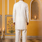 Japanese Fabric Ethnic Embroidered Kurta With Korean Pants for Men ( 65KP PJ11W 5616Cream )