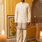 Japanese Fabric Ethnic Embroidered Kurta With Korean Pants for Men ( 65KP PJ11W 5616Cream )