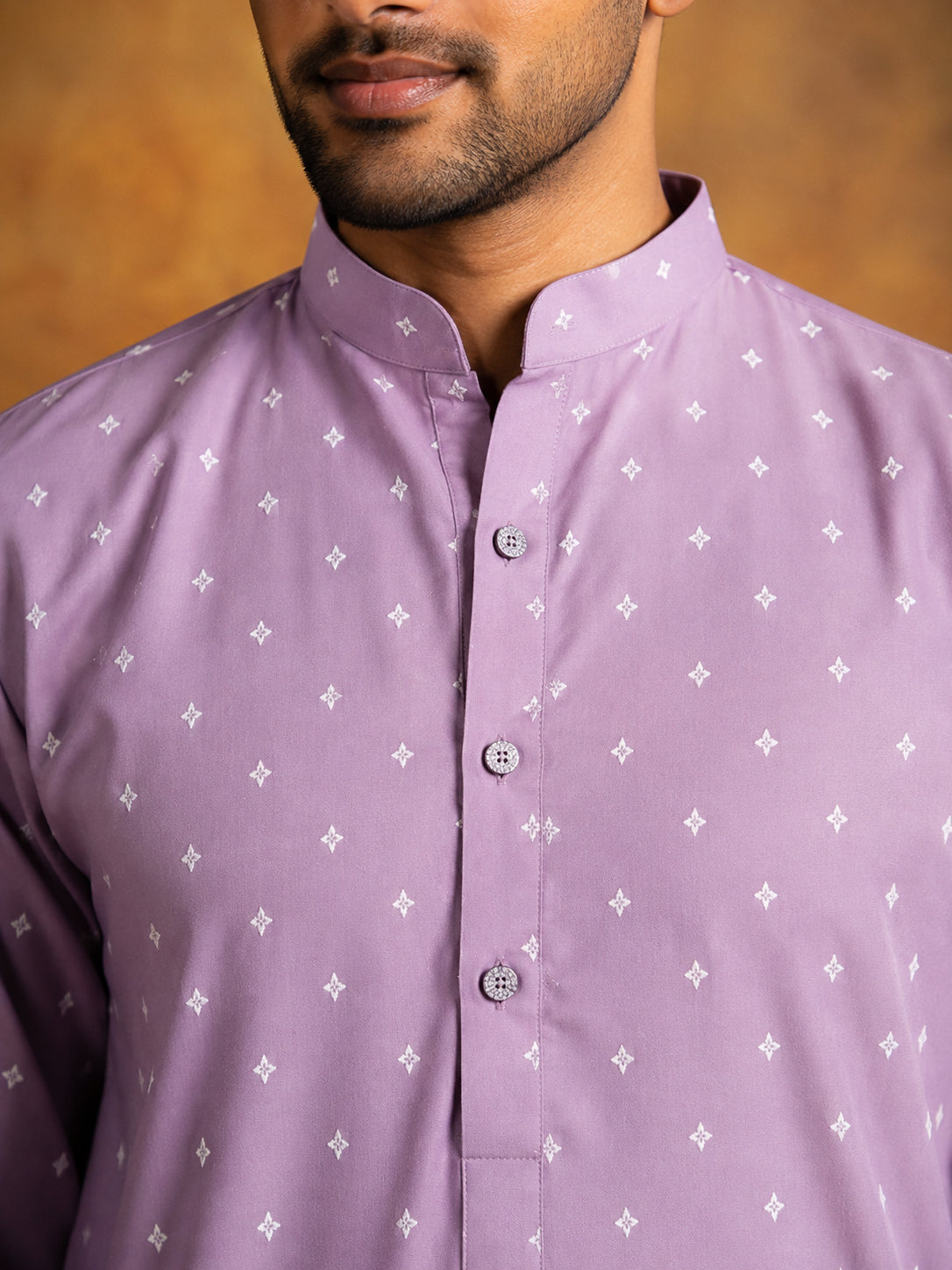 Printed Cotton Blend Kurta Korean Pants Set ( 65KP PJ11W 5622Purple )
