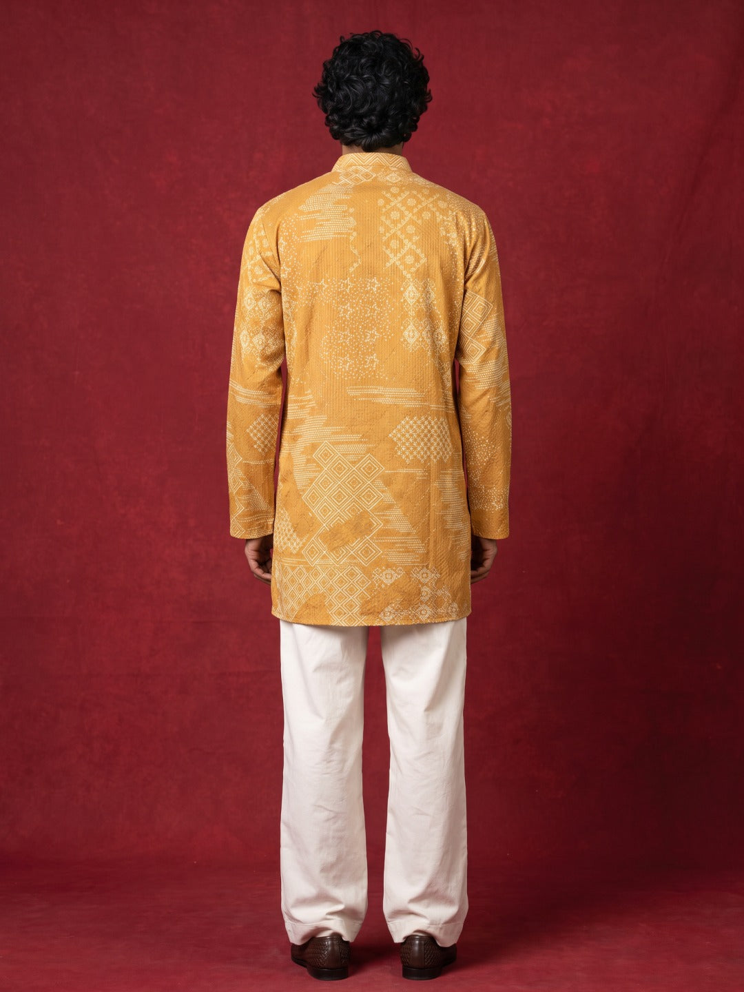 Printed Cotton Blend Kurta with Korean Pants ( 65KP PJ11W 5624Mustard )