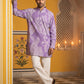 Printed Cotton Blend Kurta with Korean Pants ( 65KP PJ11W 5624Purple )