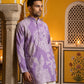 Printed Cotton Blend Kurta with Korean Pants ( 65KP PJ11W 5624Purple )