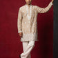 Silk Blend Embroidered Kurta with Korean Pants ( 65KP PJ11W 5626Beige )