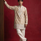 Silk Blend Embroidered Kurta with Korean Pants ( 65KP PJ11W 5626Beige )