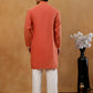 Floral Embroidered Kurta with Korean Pants ( 65KP PJ11W E 5628 Peach )