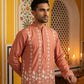Floral Embroidered Kurta with Korean Pants ( 65KP 5628Peach )