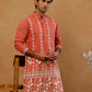 Floral Embroidered Kurta with Korean Pants ( 65KP PJ11W E 5628 Peach )
