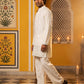 Floral Embroidered Kurta with Korean Pants ( 65KP PJ11W 5629White )