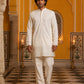 Floral Embroidered Kurta with Korean Pants ( 65KP PJ11W 5629White )