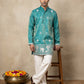 Embroidered Silk Blend Kurta for Men ( 65KO 5643 Green )