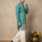 Embroidered Silk Blend Kurta for Men ( 65KO 5643 Green )