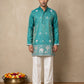 Embroidered Silk Blend Kurta for Men ( 65KO 5643 Green )