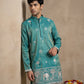 Embroidered Silk Blend Kurta for Men ( 65KO 5643 Green )