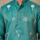 Embroidered Silk Blend Kurta for Men ( 65KO 5643 Green )